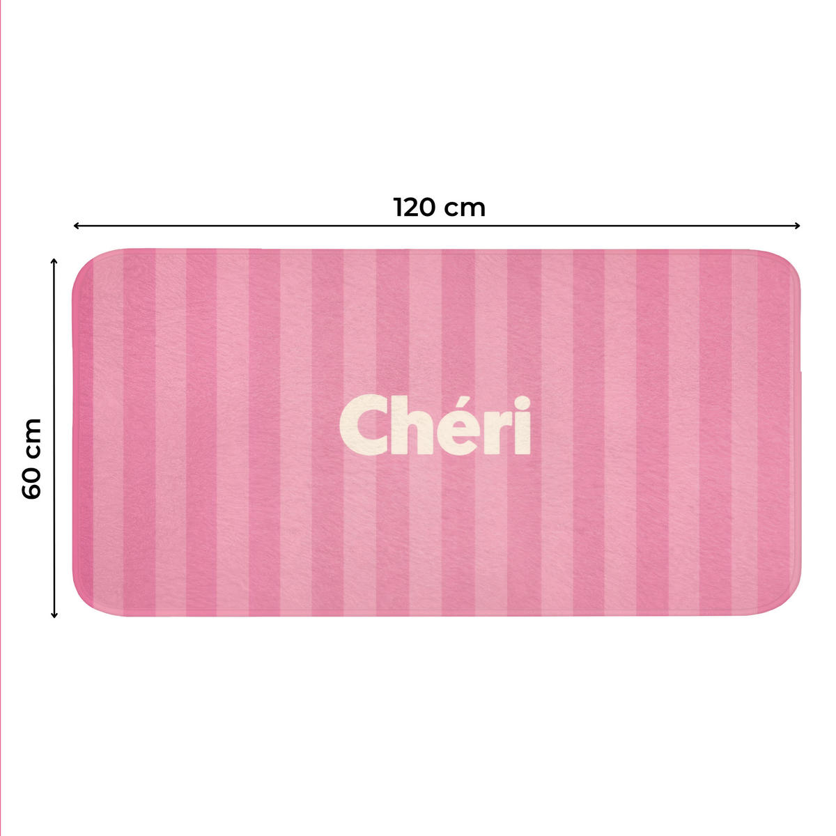 WC PŘEDLOŽKA Pruhované - růžové - Chéri 120x60 cm - růžová, textil/plast (120/1cm) - OnlyWow