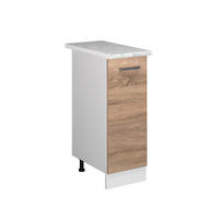 UNTERSCHRANK R-Line Sonoma 30 cm mit Tür, mit Arbeitsplatte - Weiß/Sonoma Eiche, Holzwerkstoff (30/81.6/60cm) - Vicco