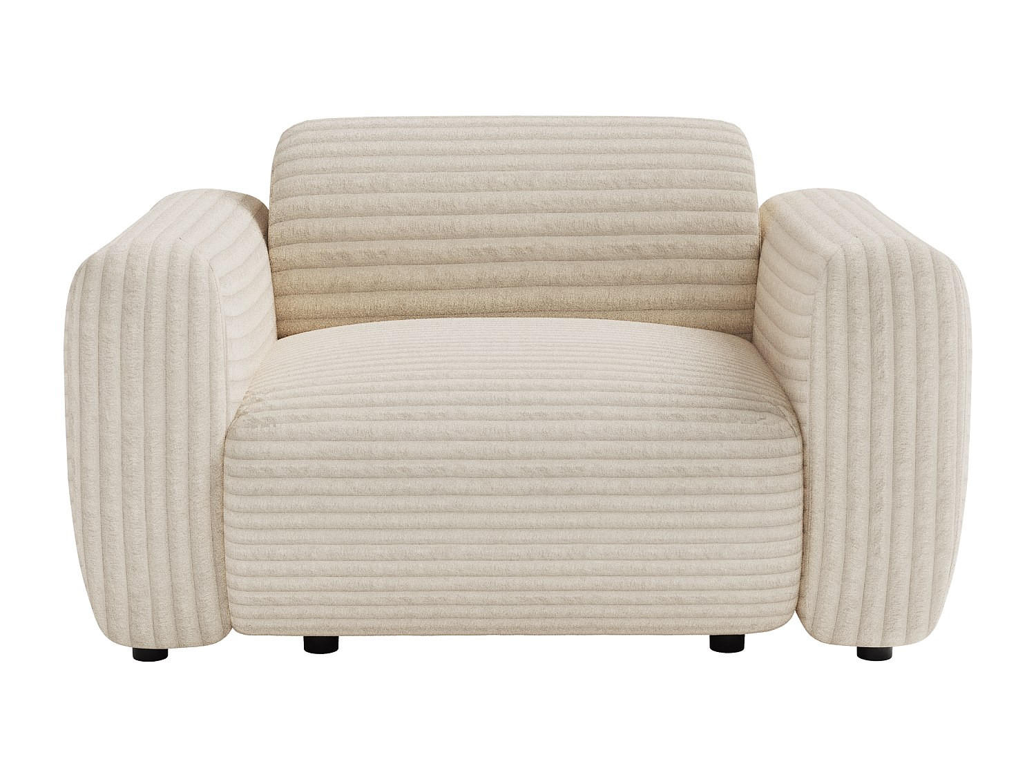 SESSEL mit gerader Rückenlehne - 1 Person - stoff - beige Pogni - Beige, Textil (130/67/97cm) - Vente-Unique