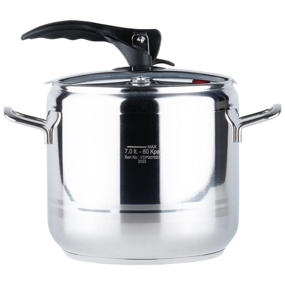 SCHNELLKOCHTOPF Profi silber - Silberfarben, Metall (7L) - Orion 