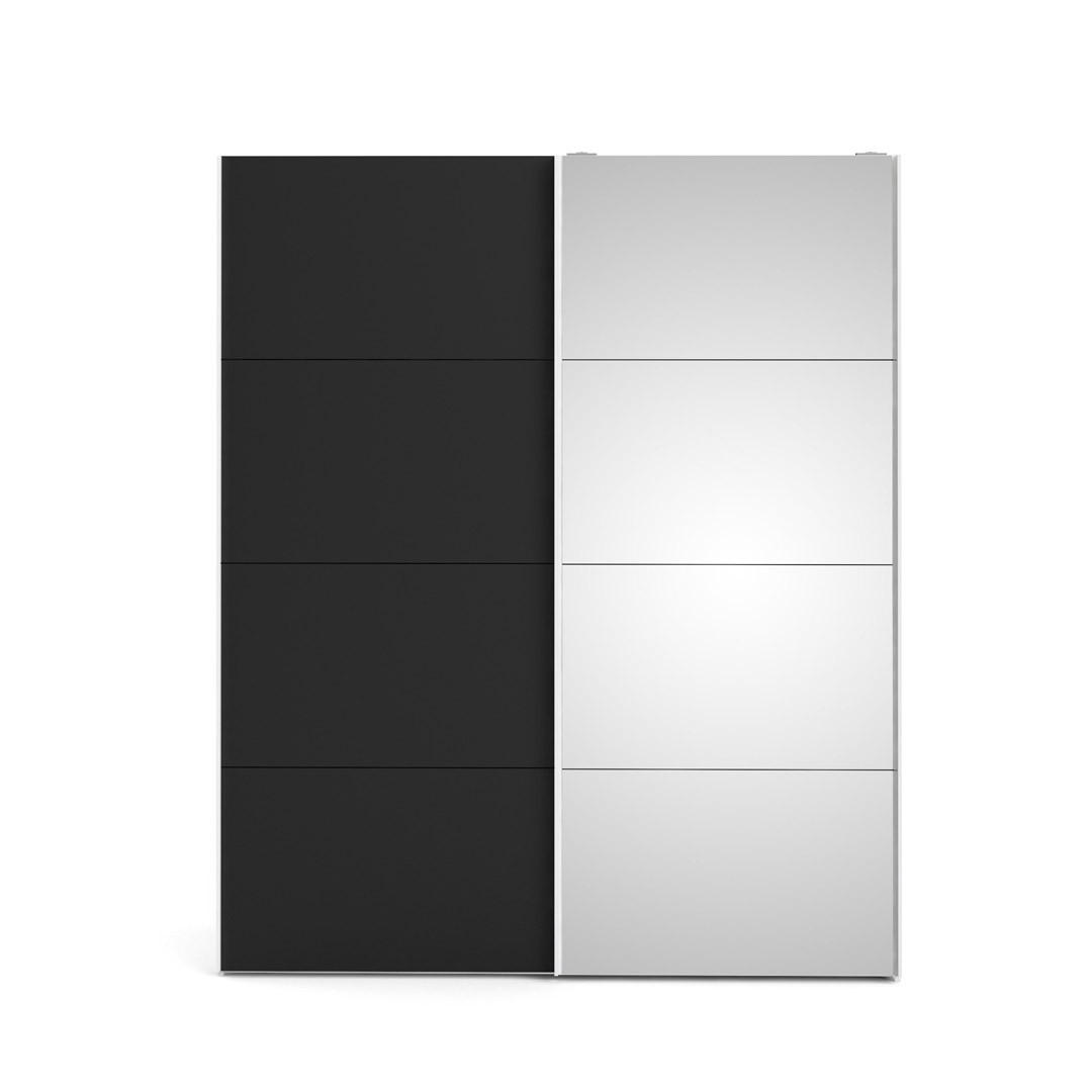 SCHWEBETÜRENSCHRANK mattschwarz - Weiß, Holzwerkstoff (183/221/61cm) - ebuy24