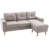 ECKSOFA Hellgrau 193.0/136.0/85.0 cm - Hellgrau, Textil (136/193cm)