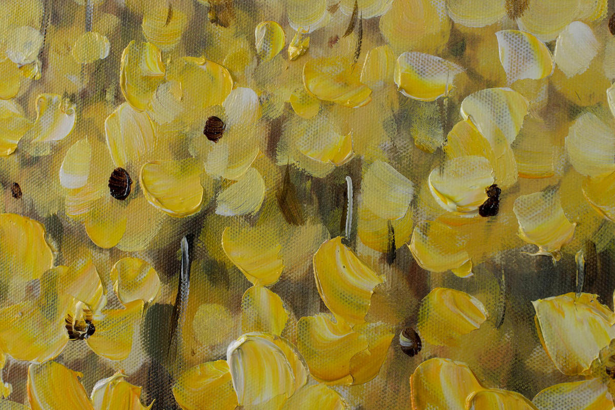 ACRYLBILD HANDGEMALT 120/60 cm - Gelb/Braun, Holz/Textil (120/60cm) - KUNSTLOFT
