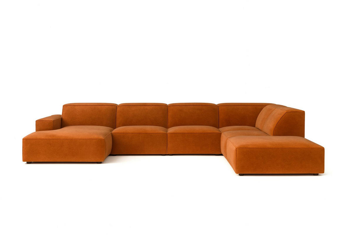ECKSOFA Cursal V, Stoff Salvador, Braun, Rechts - Braun, Holz (364/262cm) - Kaiser Möbel
