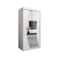 SCHWEBETÜRENSCHRANK 200/100/62 2-türig - Silberfarben/Weiß, Holz/Kunststoff (100/200/62cm) - MÖBEL KRYSPOL