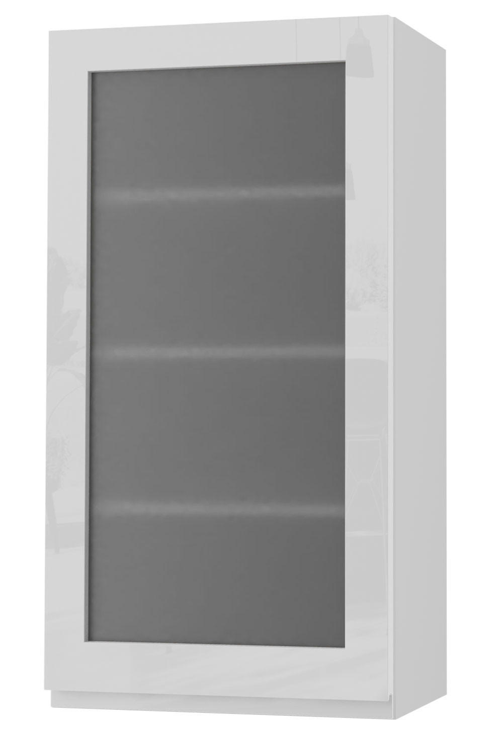 HÄNGESCHRANK Florence W4S/50 Weiß / RAL 9003 signalweiß HG 50 / 32,5 / 96cm - Türanschlag rechts - Weiß Hochglanz/Weiß, Holz/Holzwerkstoff (50/96/32.5cm) - Feldmann-Wohnen