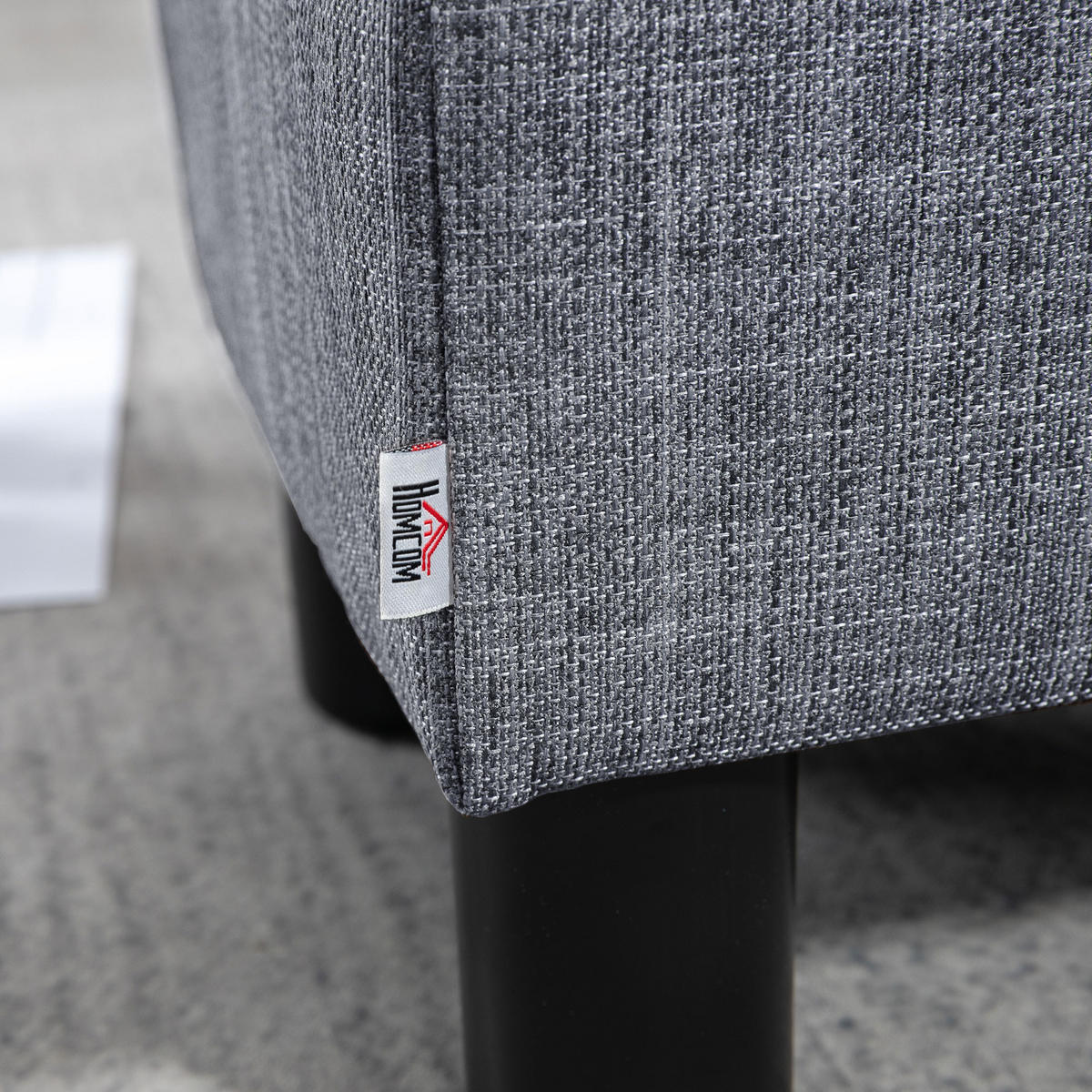 FUSSHOCKER, Polsterhocker, Stoff, Grau - Grau, Textil (30/24/40cm) - HOMCOM