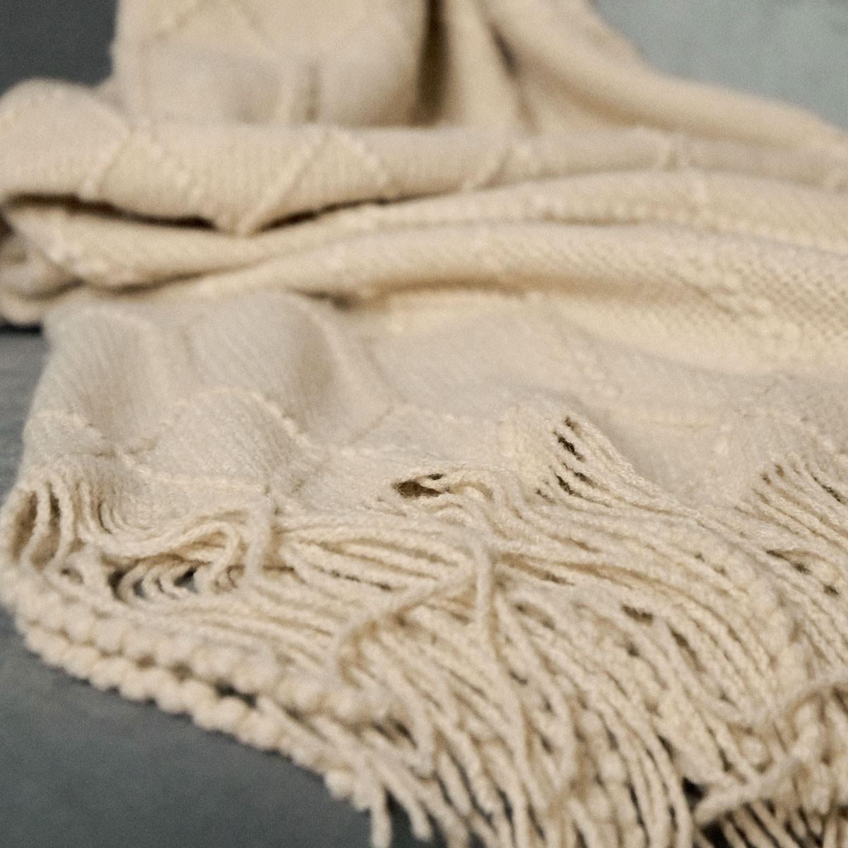 DECKE Loop beige 130/170 cm - Beige, Textil (130/170cm) - Homla
