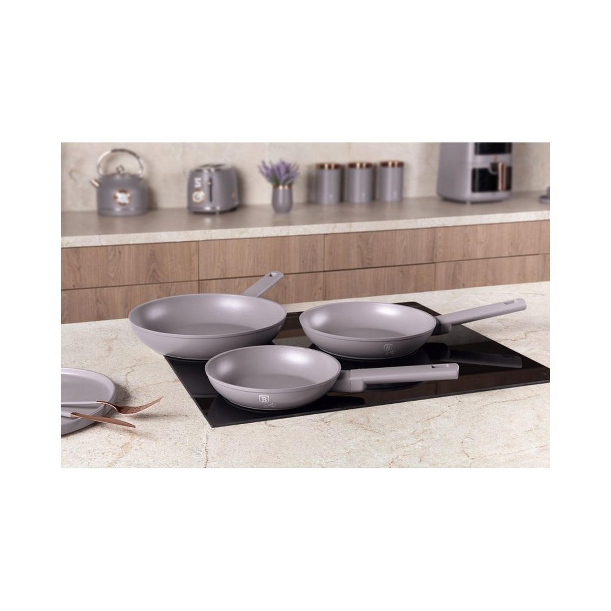 PFANNENSET Grau 28/28/5.2 cm BH8108 - Grau, Metall - Berlinger Haus
