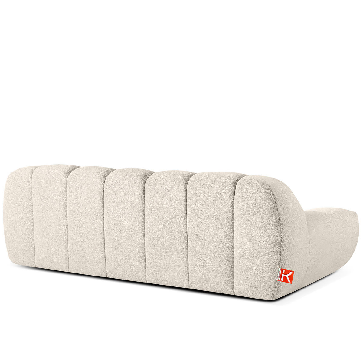 EINZELSOFA VENA Bouclé, Weiß - Weiß, Holz/Textil (225/72/105cm) - KONSIMO®