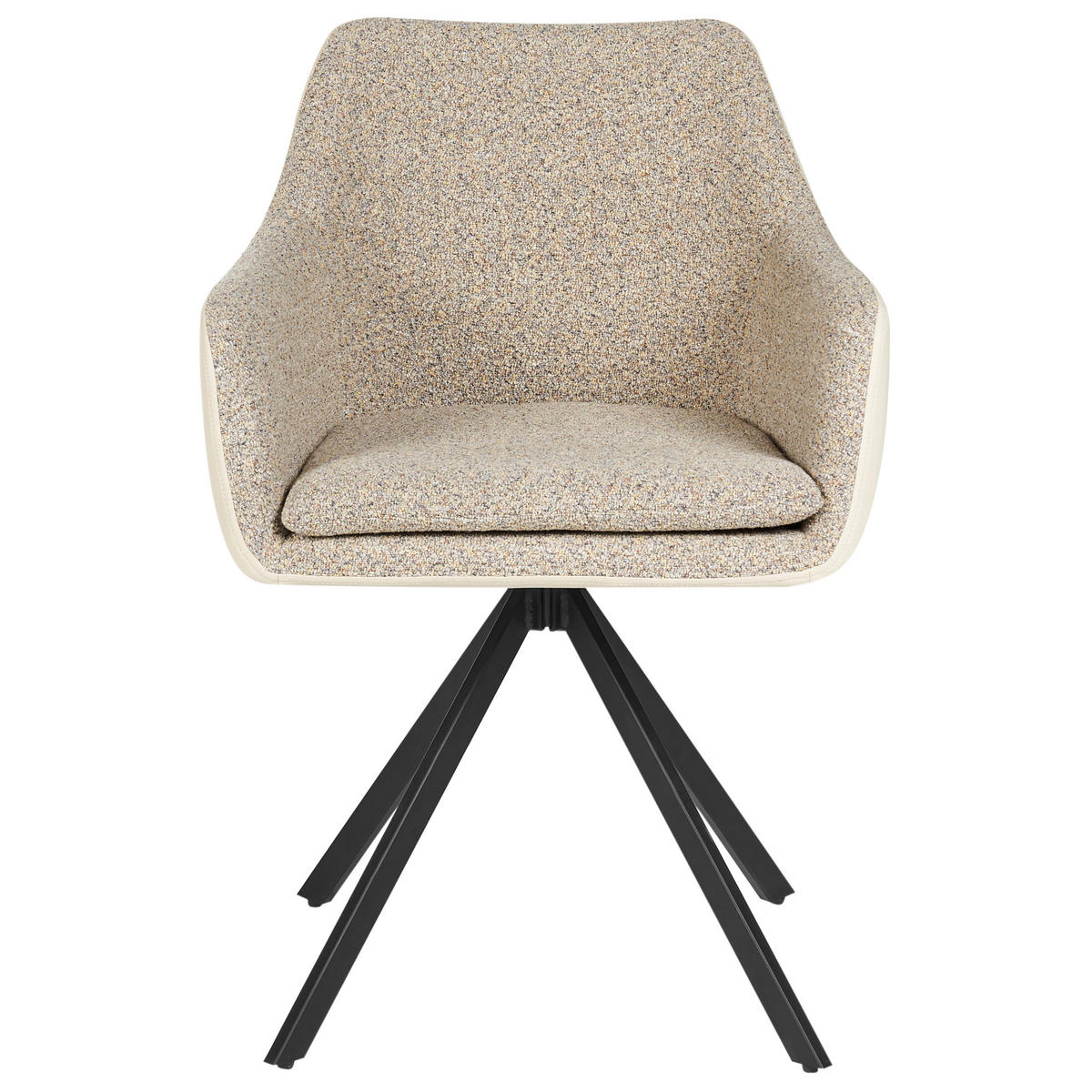 ESSZIMMERSTUHL 2er-Set Taupe Lithia - Taupe/Schwarz, Textil (58/86/63cm) - Beliani