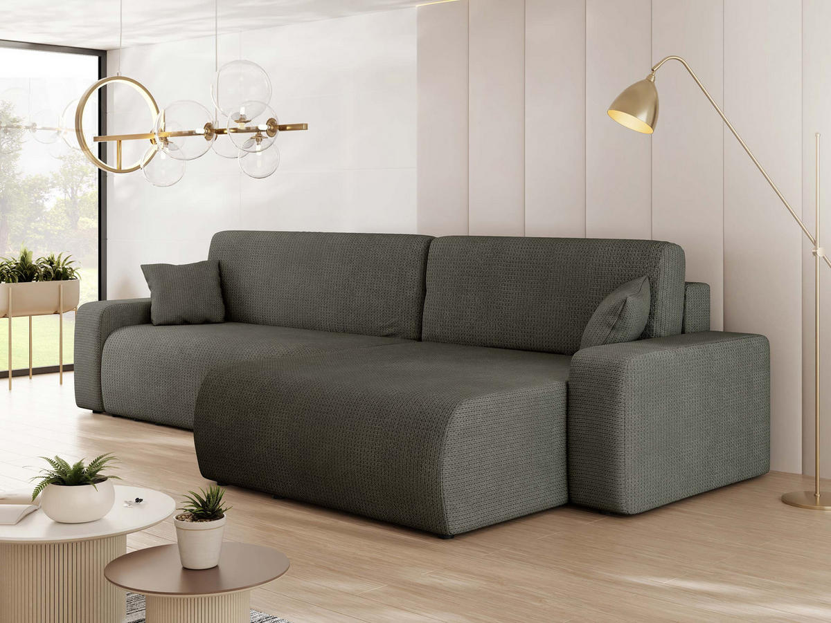 ECKSOFA Piano - Schwarz/Braun, Holz/Kunststoff (274/145cm) - MIRJAN24