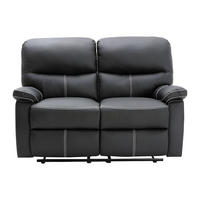 RELAXSOFA - 2 Personen - kunstleder - schwarz Canby - Schwarz, Leder (133/95/90cm) - Vente-Unique