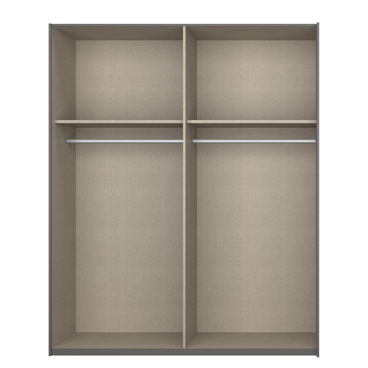 SCHWEBETÜRENSCHRANK - Weiß Hochglanz/Grau, Holzwerkstoff (181/236/68cm) - home24