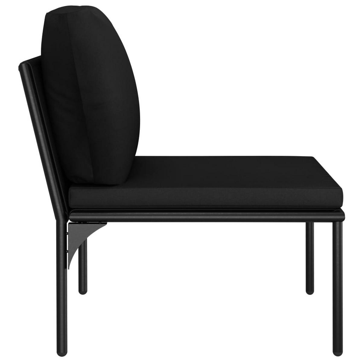 GARTEN-LOUNGE-SET 3Er Set Mit Auflagen Schwarz Pvc - Schwarz, Kunststoff - vidaXL