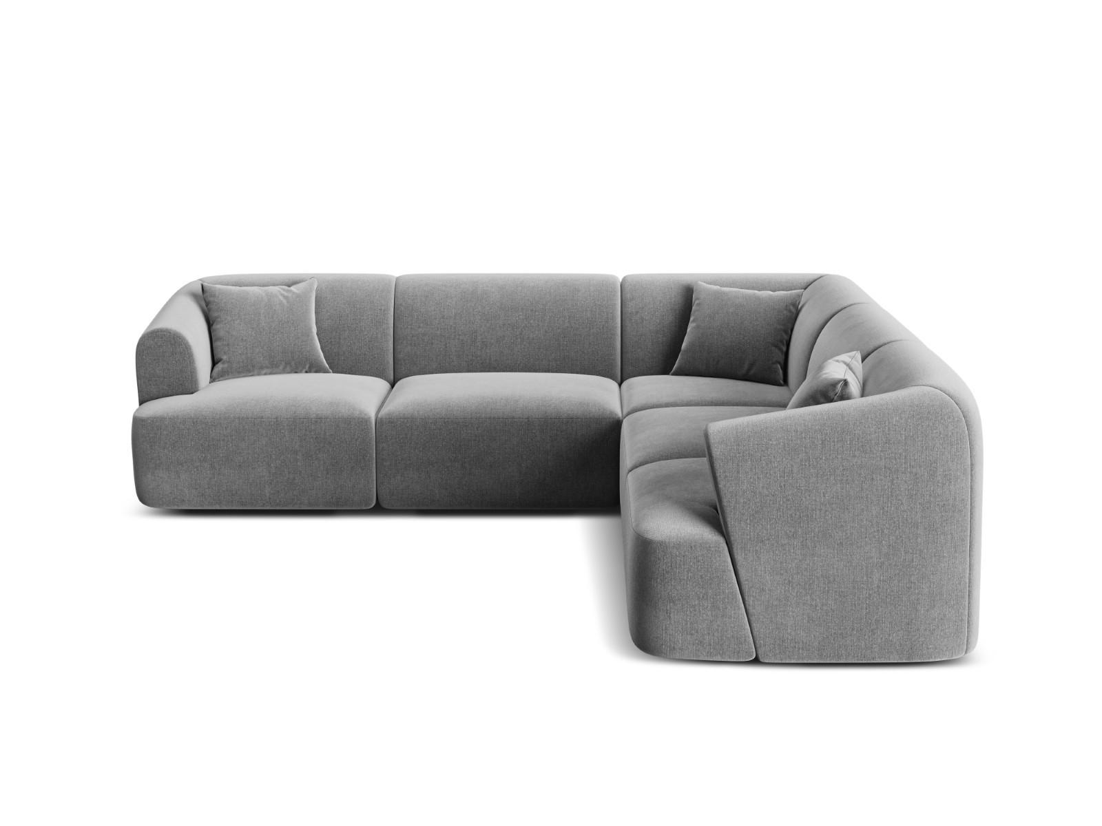SYMMETRISCHES-MODULARES-ECKSOFA Campi aus Samt grau 6 Sitzplätze - Grau, Textil (255/255cm) - Cosmopolitan Design