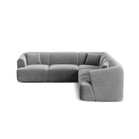 SYMMETRISCHES-MODULARES-ECKSOFA Campi aus Samt grau 6 Sitzplätze - Grau, Textil (255/255cm) - Cosmopolitan Design