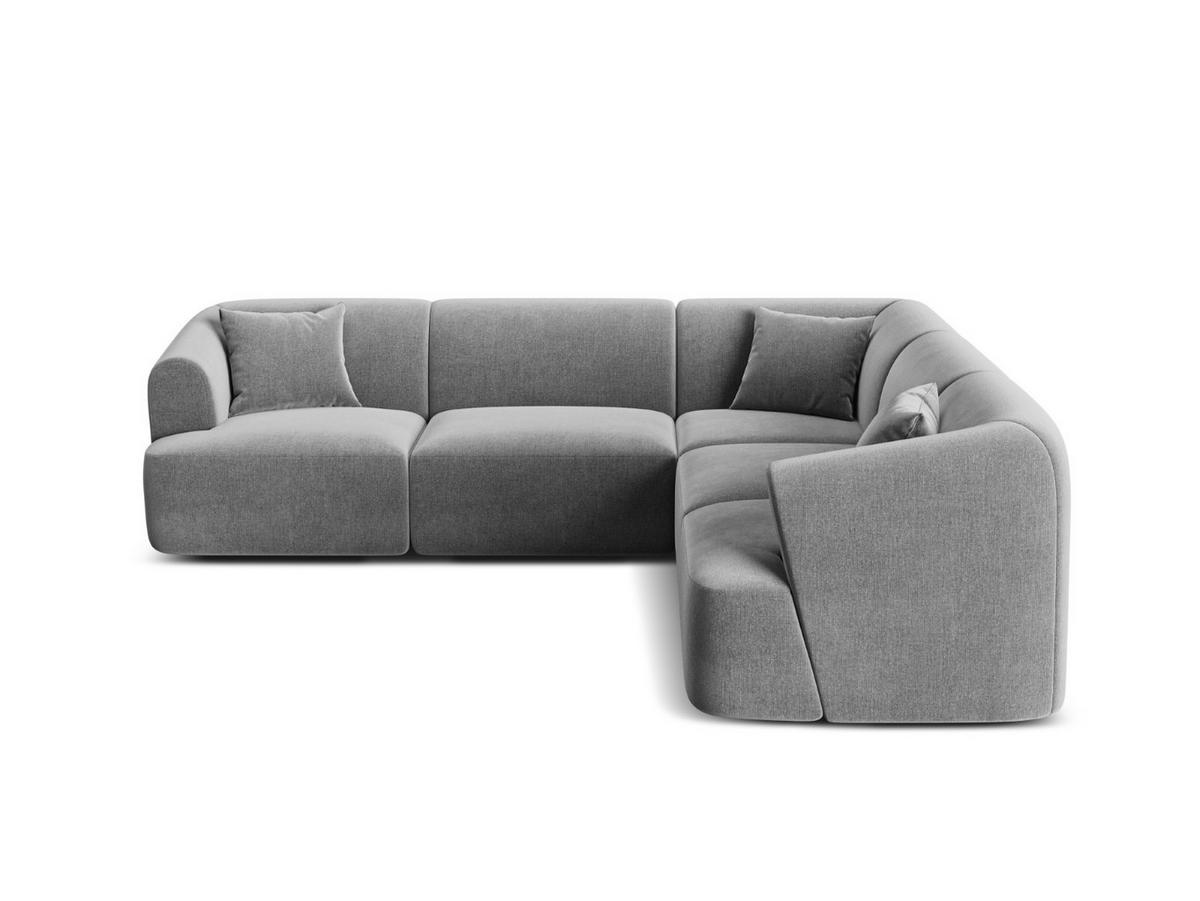 SYMMETRISCHES-MODULARES-ECKSOFA Campi aus Samt grau 6 Sitzplätze - Grau, Textil (255/255cm) - Cosmopolitan Design