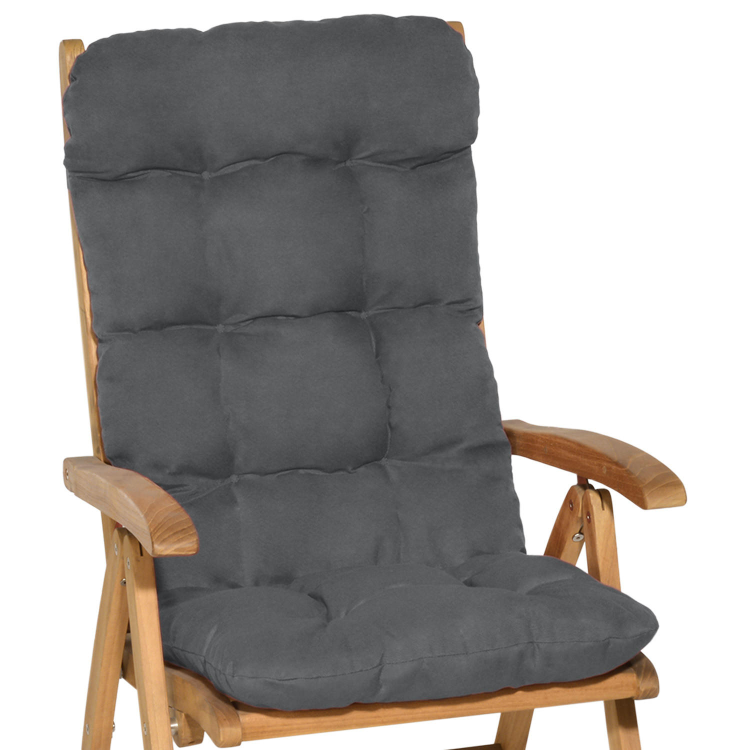 HOCHLEHNERAUFLAGE Flair HL 120/50/8cm Graphitgrau (2tlg) - Graphitfarben, Textil (50/8/120cm) - Beautissu 
