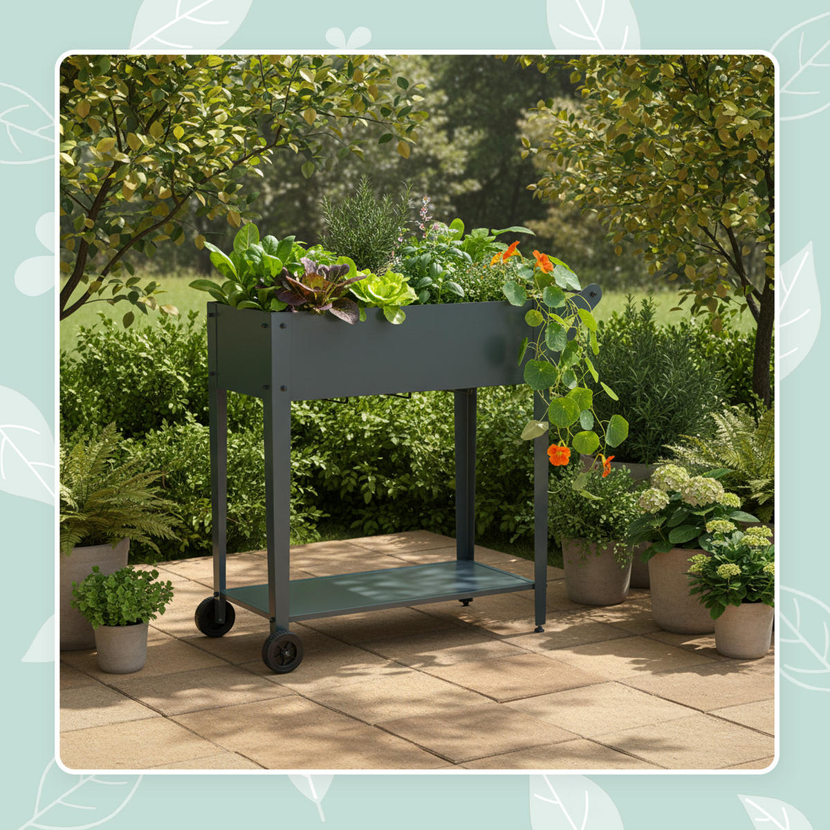 HOCHBEET - Anthrazit, Kunststoff/Metall (85/80/50cm) - Relaxdays