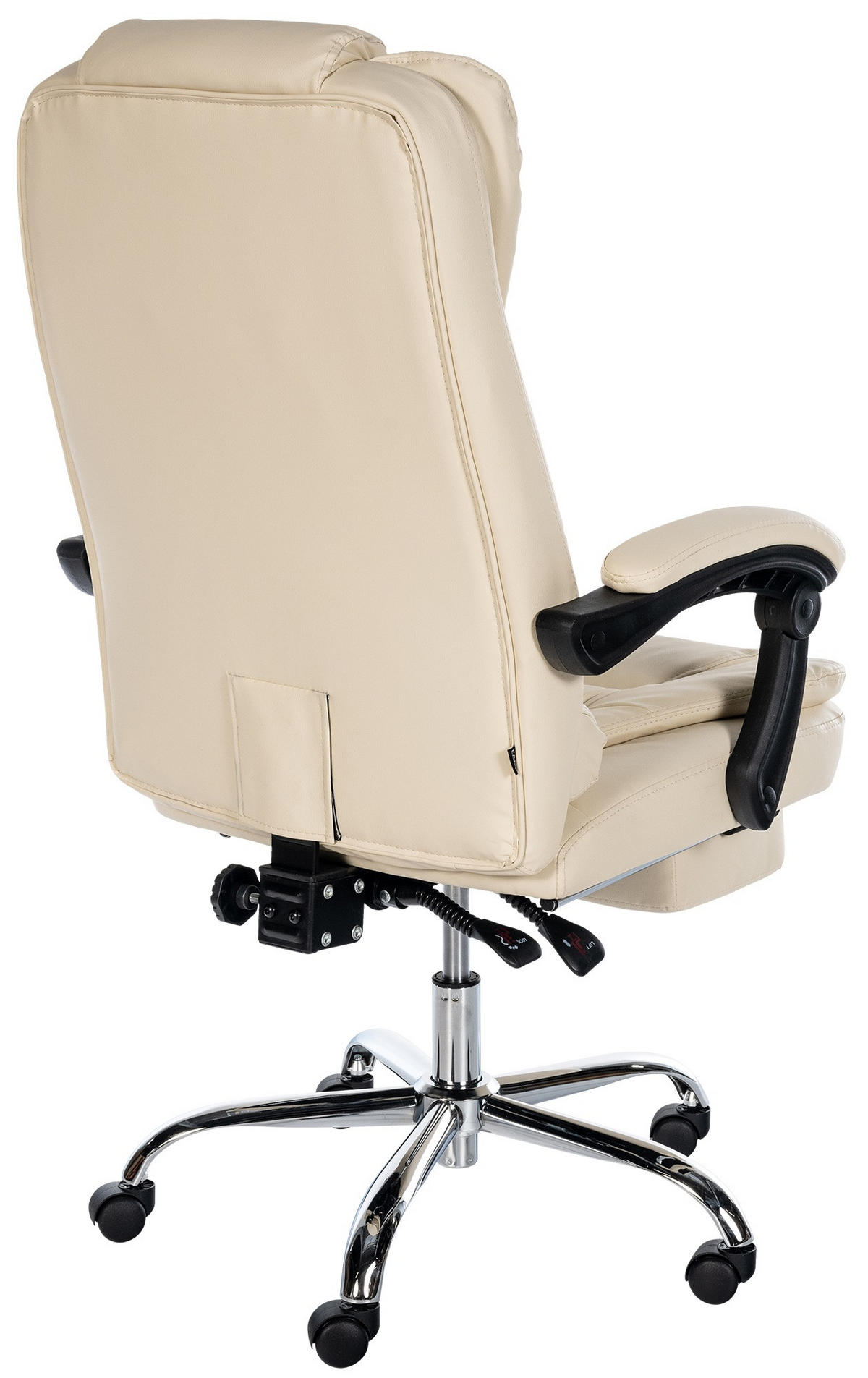CHEFSESSEL Lederlook creme - Chromfarben/Creme, Textil/Metall (67/115/68cm) - CLP