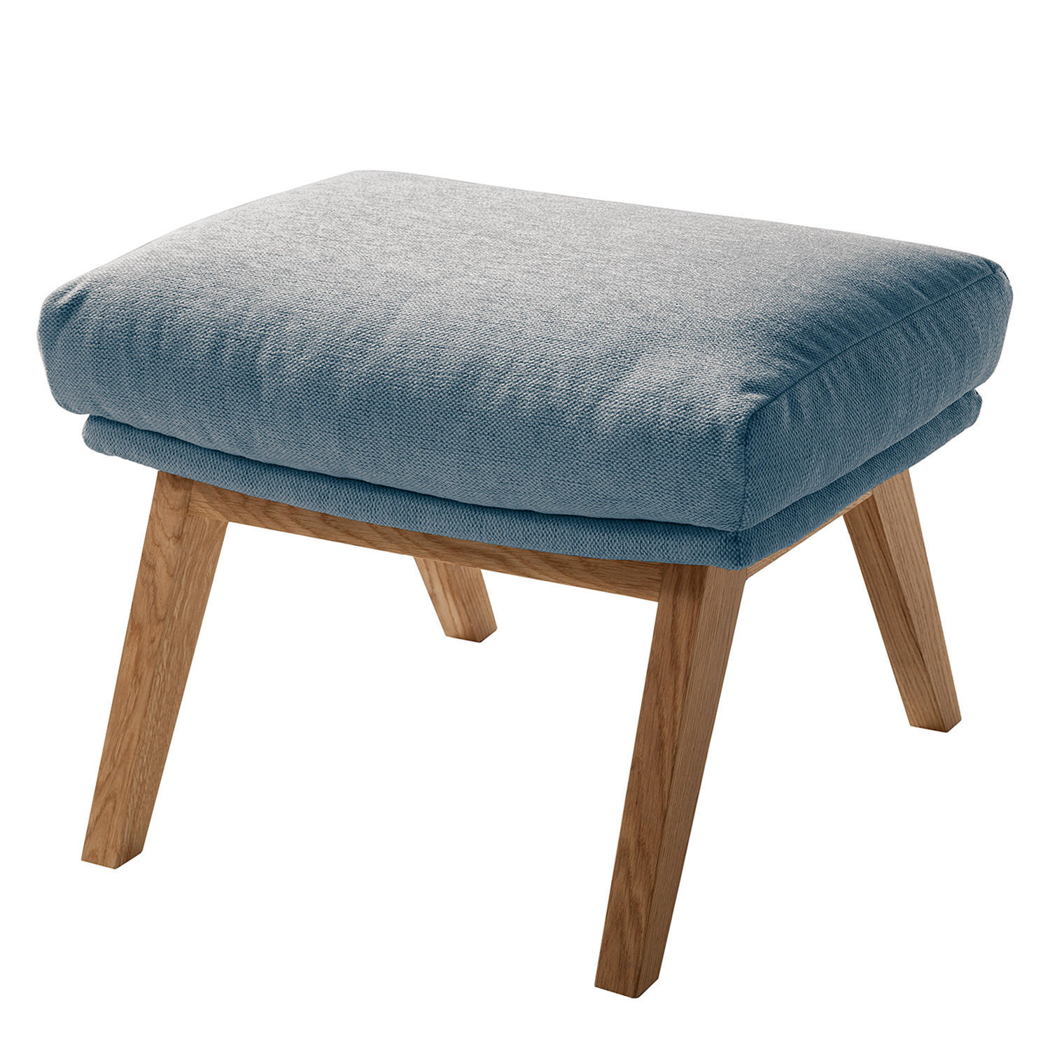 POLSTERHOCKER - Blau/Eichefarben, Eichenholz/Textil (54/41/41cm) - home24