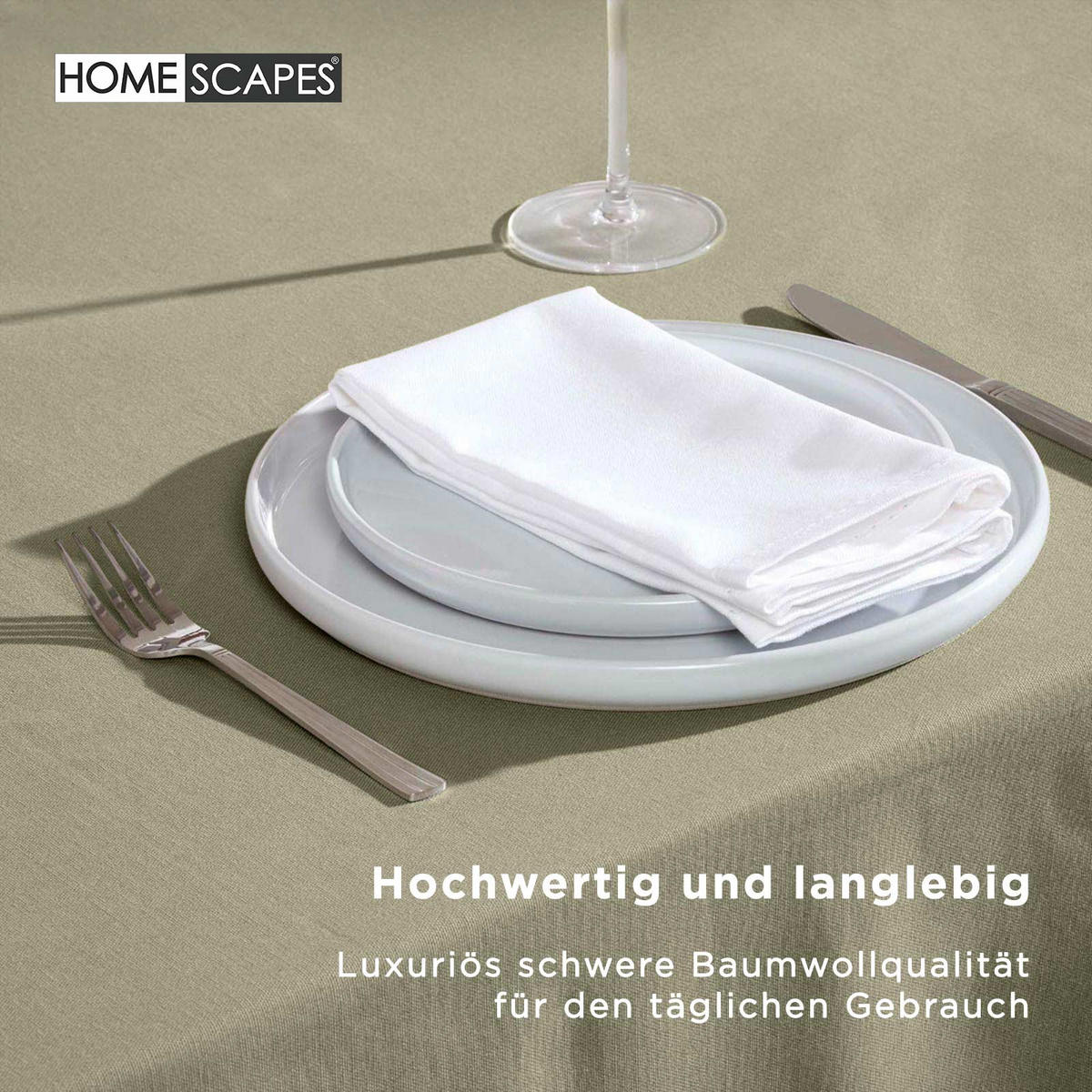 TISCHDECKE grau rund 178 cm, 100% Baumwolle - Grau, Textil (178/178cm) - Homescapes