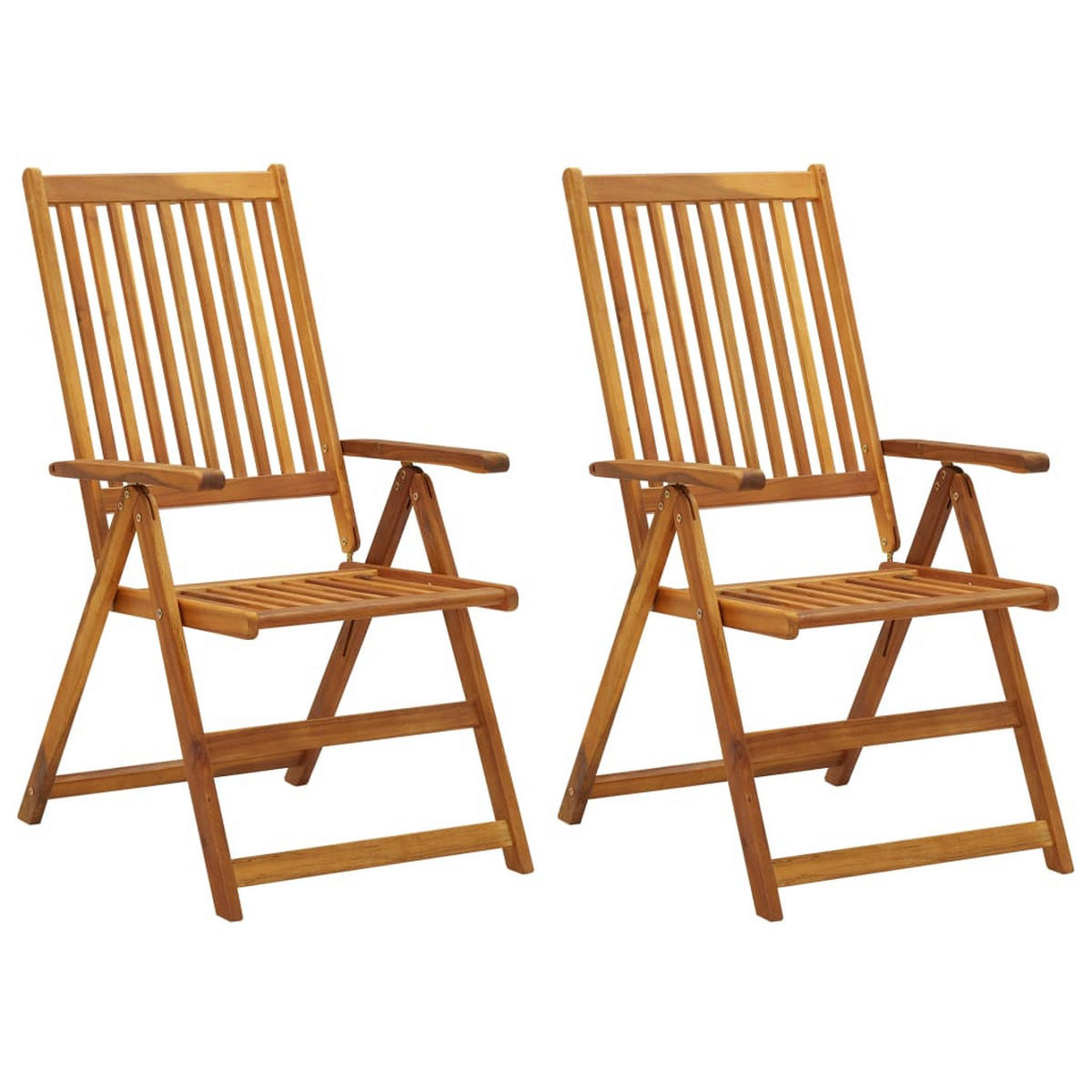 GARTEN-LIEGESTÜHLE 2er Set Mit Kissen Akazie Massivholz - Rot, Holz (57/111/69cm) - vidaXL