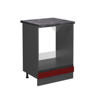 HERDUMBAUSCHRANK R-Line Rot 60 cm, AP Anthrazit - Anthrazit/Rot, Holzwerkstoff (60/81.6/60cm) - Vicco