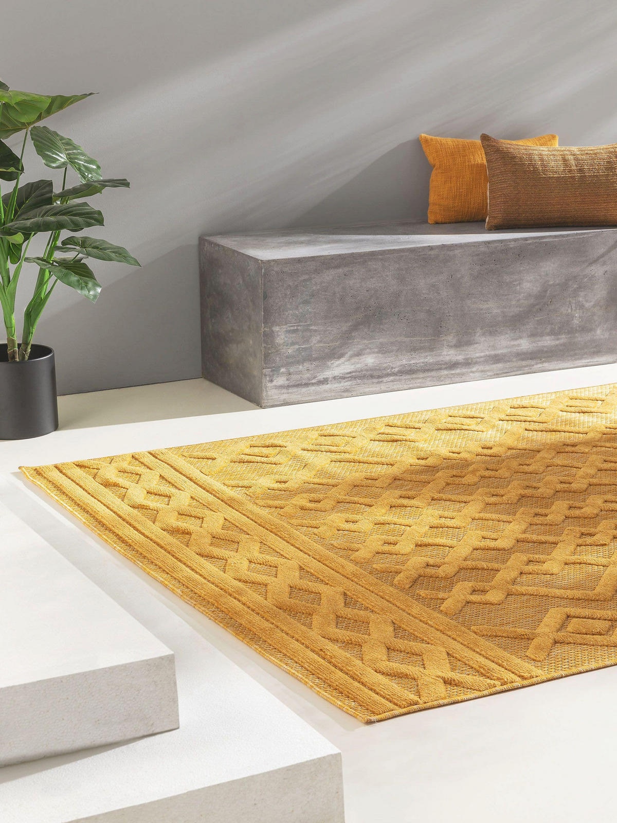 OUTDOORTEPPICH Bonte Gelb 240x340 cm - Gelb, Textil (240/340cm) - benuta Nest
