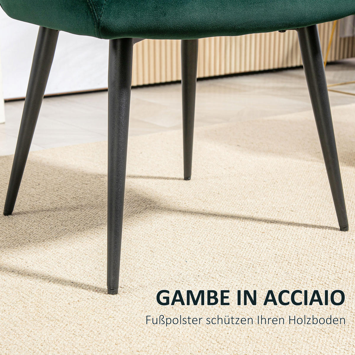 SESSEL Loungesessel mit Armlehne, Samtoptik für Wohnzimmer, Dunkelgrün - Dunkelgrün, Textil (58.5/78.5/59cm) - HOMCOM