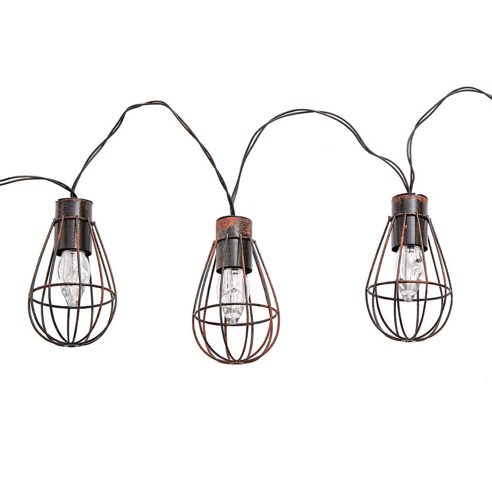 LED AUSSENLEUCHTE Solar Lichterkette Braun Rostoptik - Braun, Metall (200/6/6cm) - Nowa