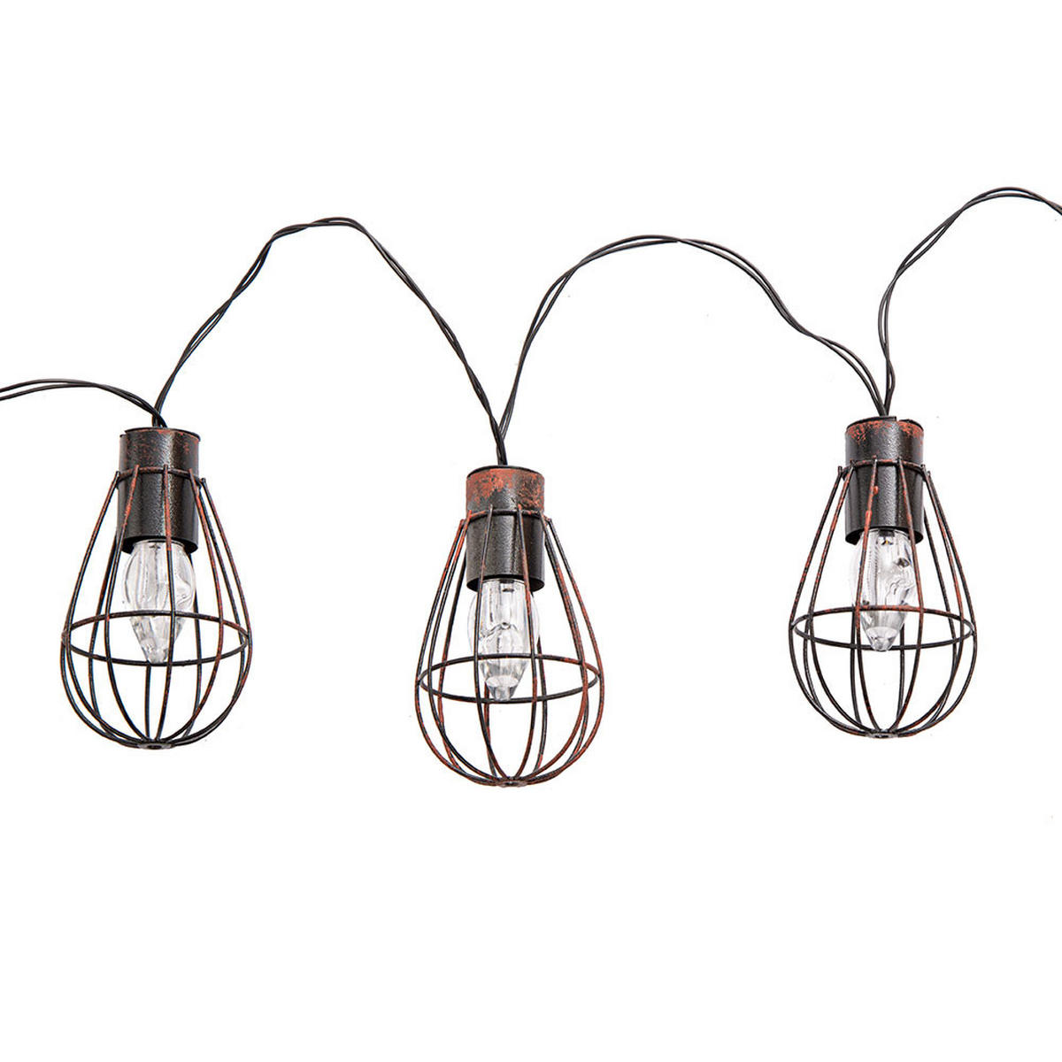 LED AUSSENLEUCHTE Solar Lichterkette Braun Rostoptik - Braun, Metall (200/6/6cm) - Nowa