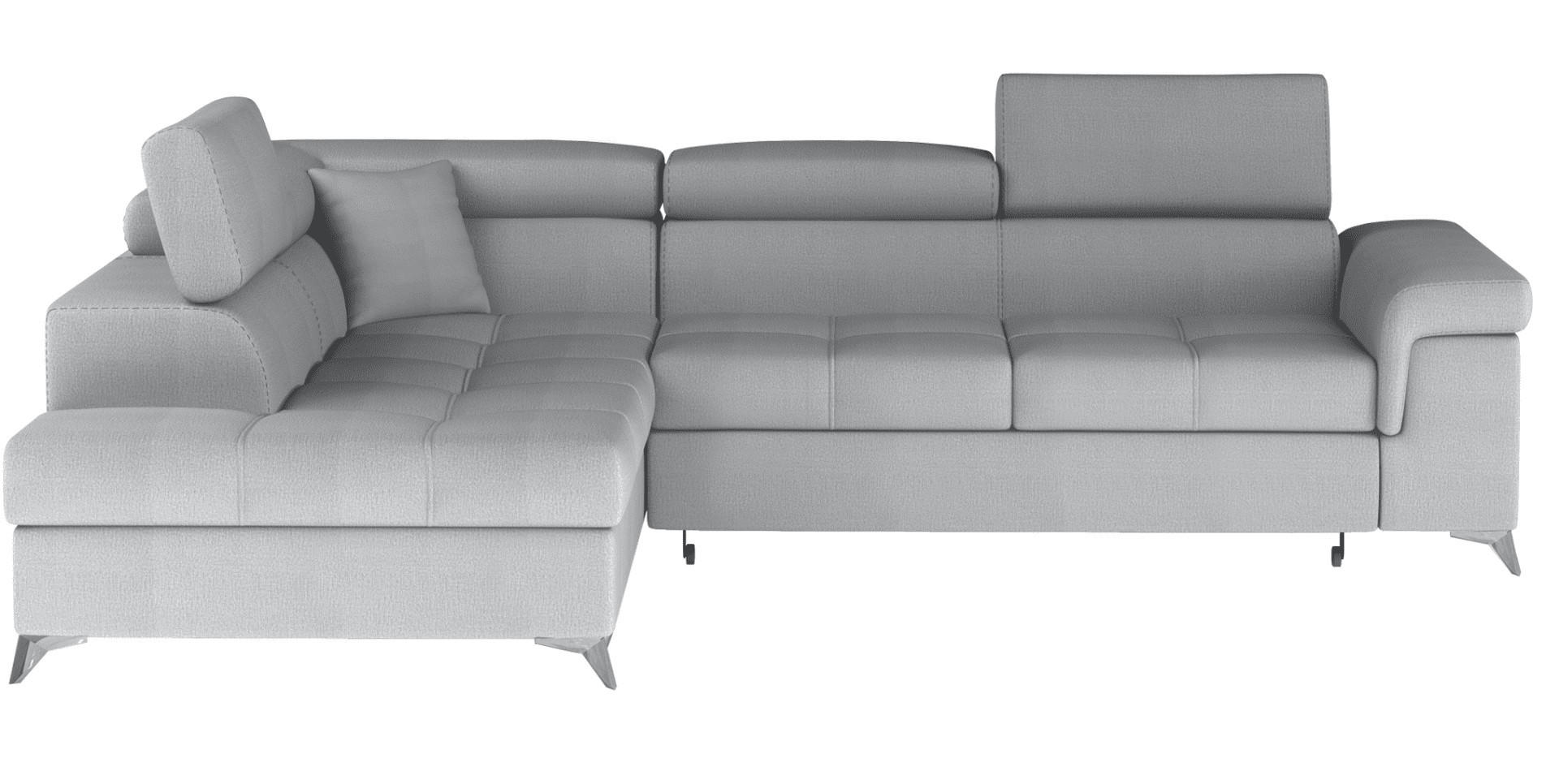 ECKSOFA mit Schlaffunktion und Bettkasten, pflegeleichter Monolith-Stoff - Chromfarben/Grau, Textil/Metall (275/202cm) - Eltap