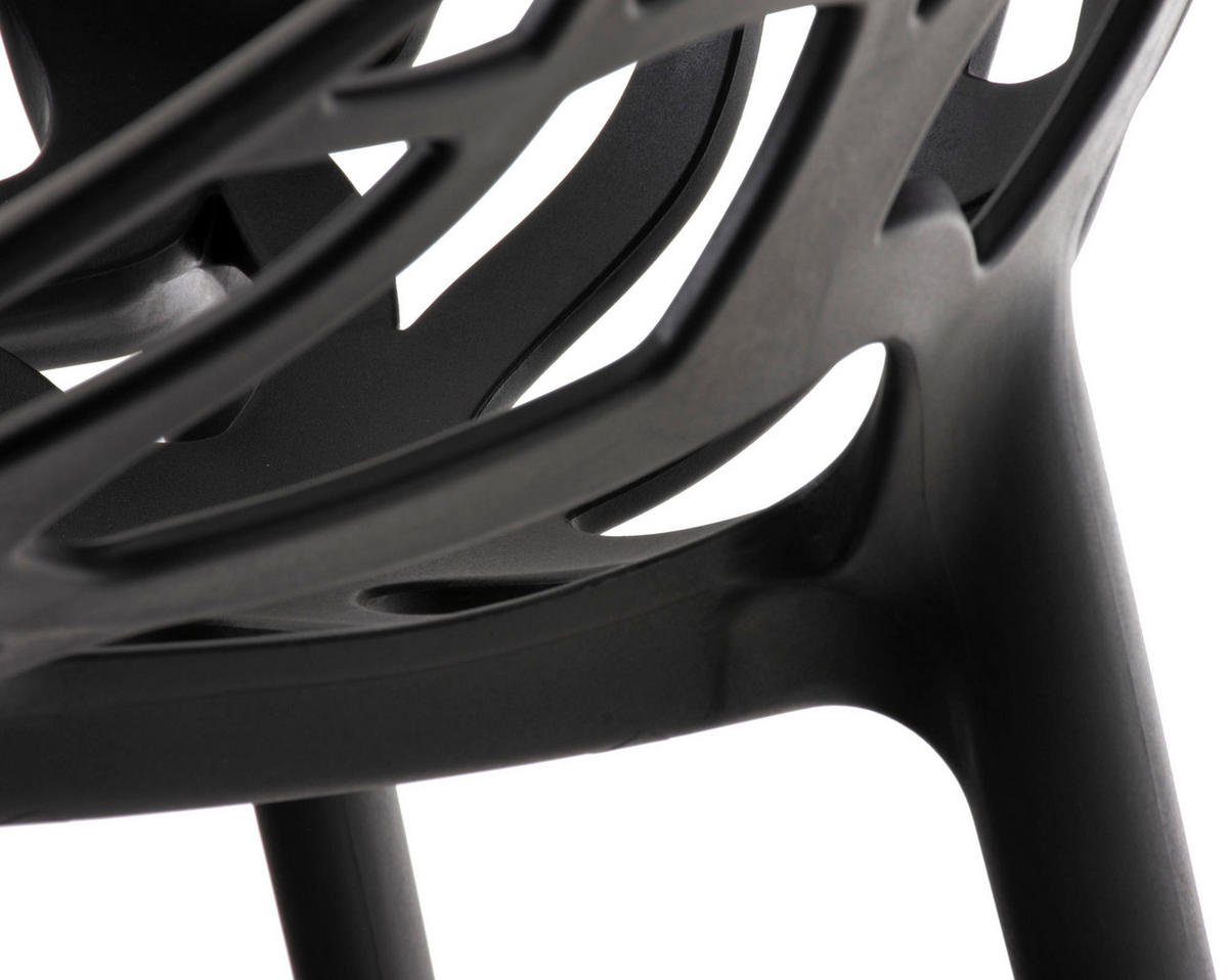 BALKONSET Bistroset Nodan Kunststoff Schwarz 2 Personen - Schwarz, Kunststoff - DELUKE