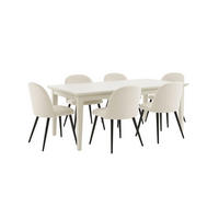 ESSGRUPPE 7-TLG. Venedig Weiß - Weiß, Holzwerkstoff/Textil (95/76/276cm) - ebuy24