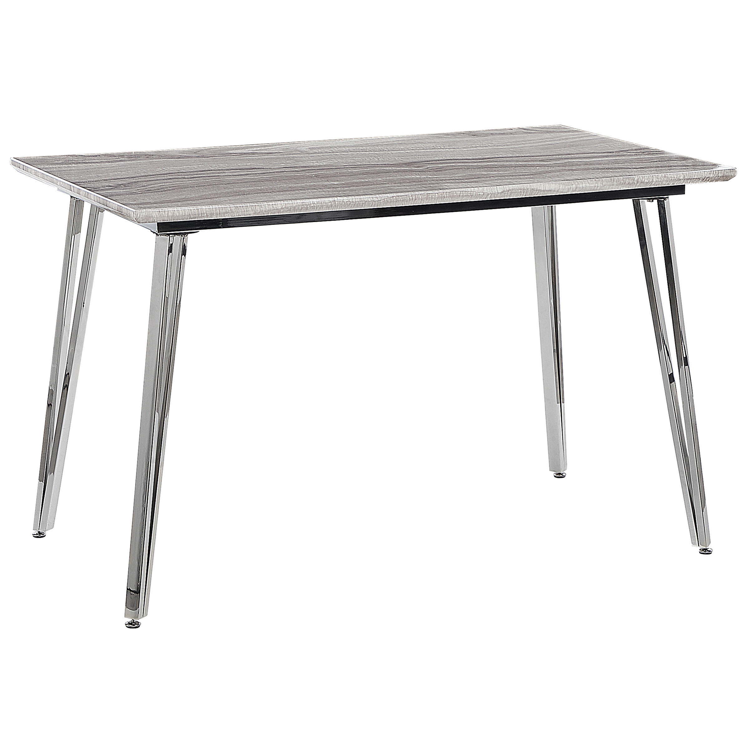 ESSTISCH 120/70/75 cm Weiß, Silberfarben Rechteckig Greyton - Weiß, Holzwerkstoff (120/70/75cm) - Beliani