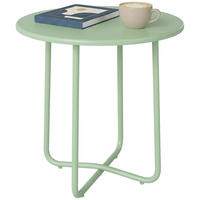 GARTENBEISTELLTISCH DE-14217 rund, höhenverstellbar Grün - Grün, Metall (48/48/51cm) - ComfortXL