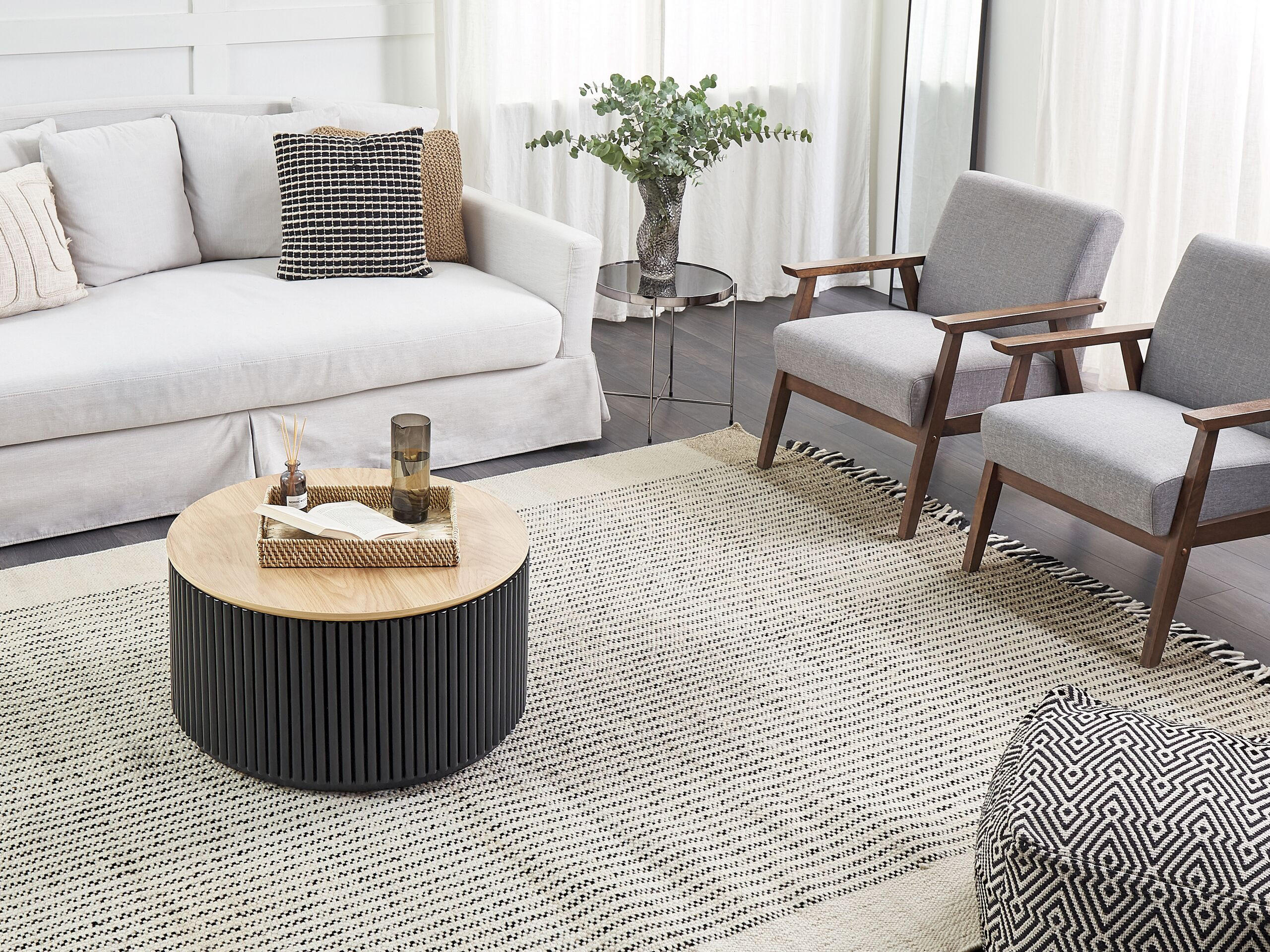 TEPPICH geflochten Divarli 300/200 cm - Beige, Textil (200/300cm) - Beliani