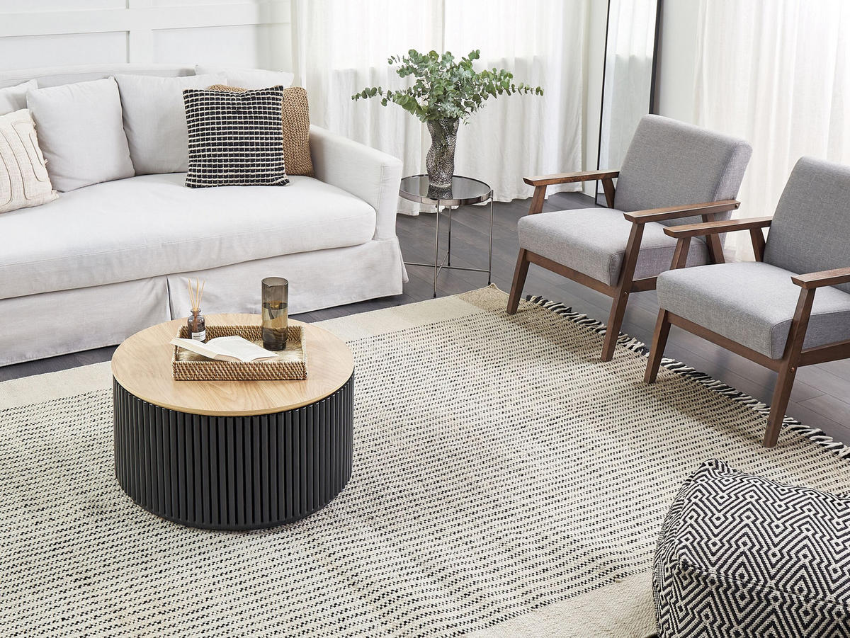 TEPPICH geflochten Divarli 300/200 cm - Beige, Textil (200/300cm) - Beliani