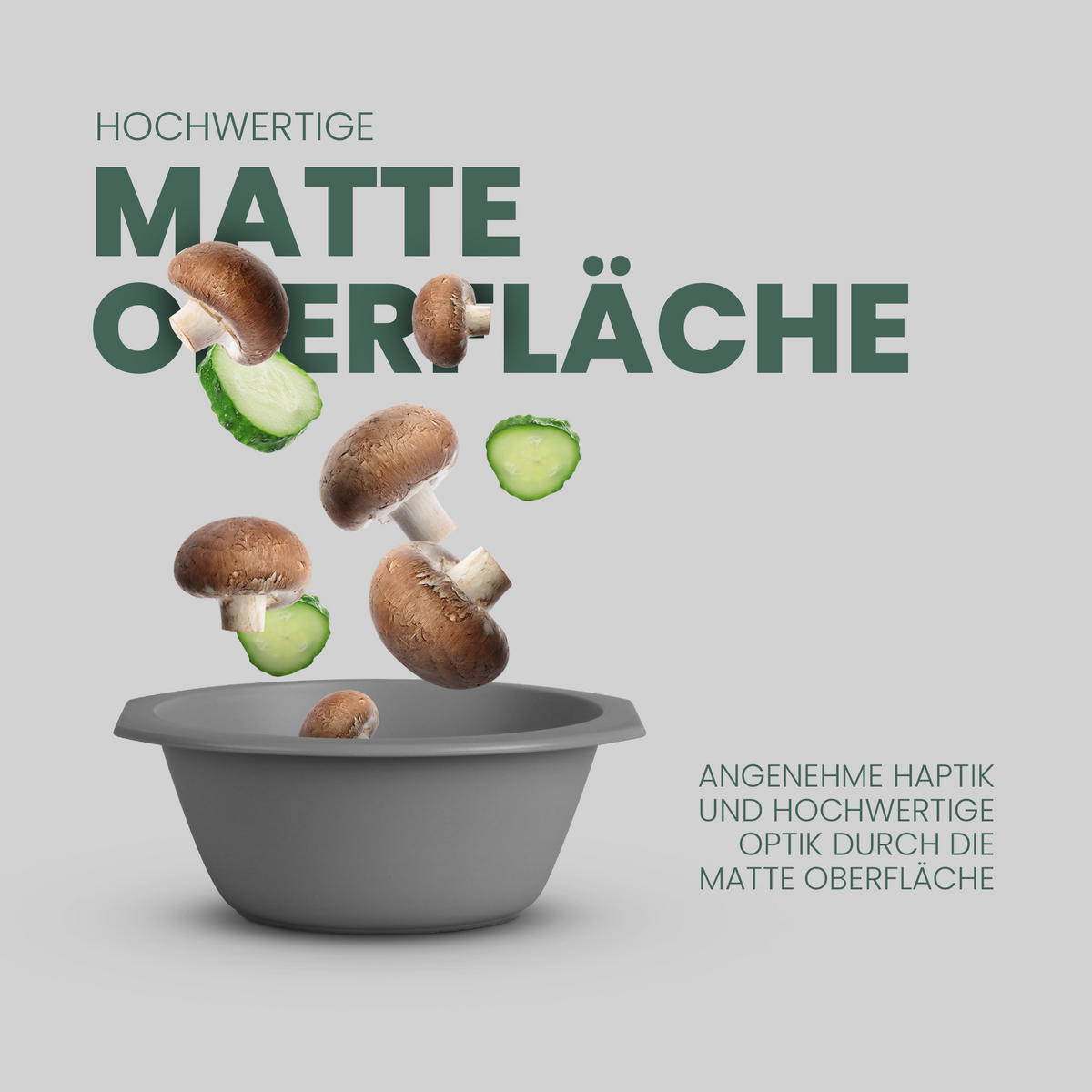 SCHÜSSEL Kunststoff Ø15,5 cm Grau 4er-Pack - Grau, Kunststoff