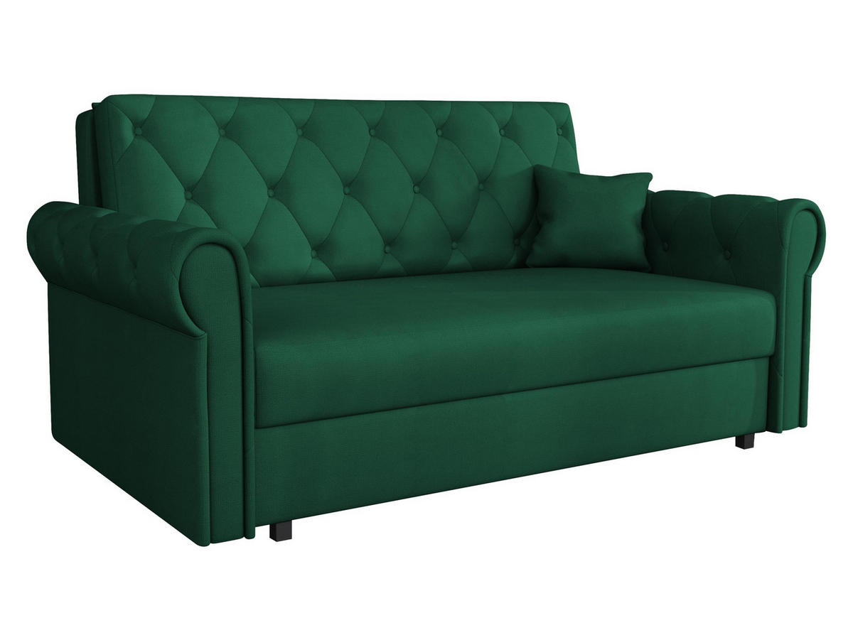 SCHLAFSOFA Viva Roma III - Smaragdgrün/Schwarz, Holz/Textil (168/85/98cm) - MIRJAN24