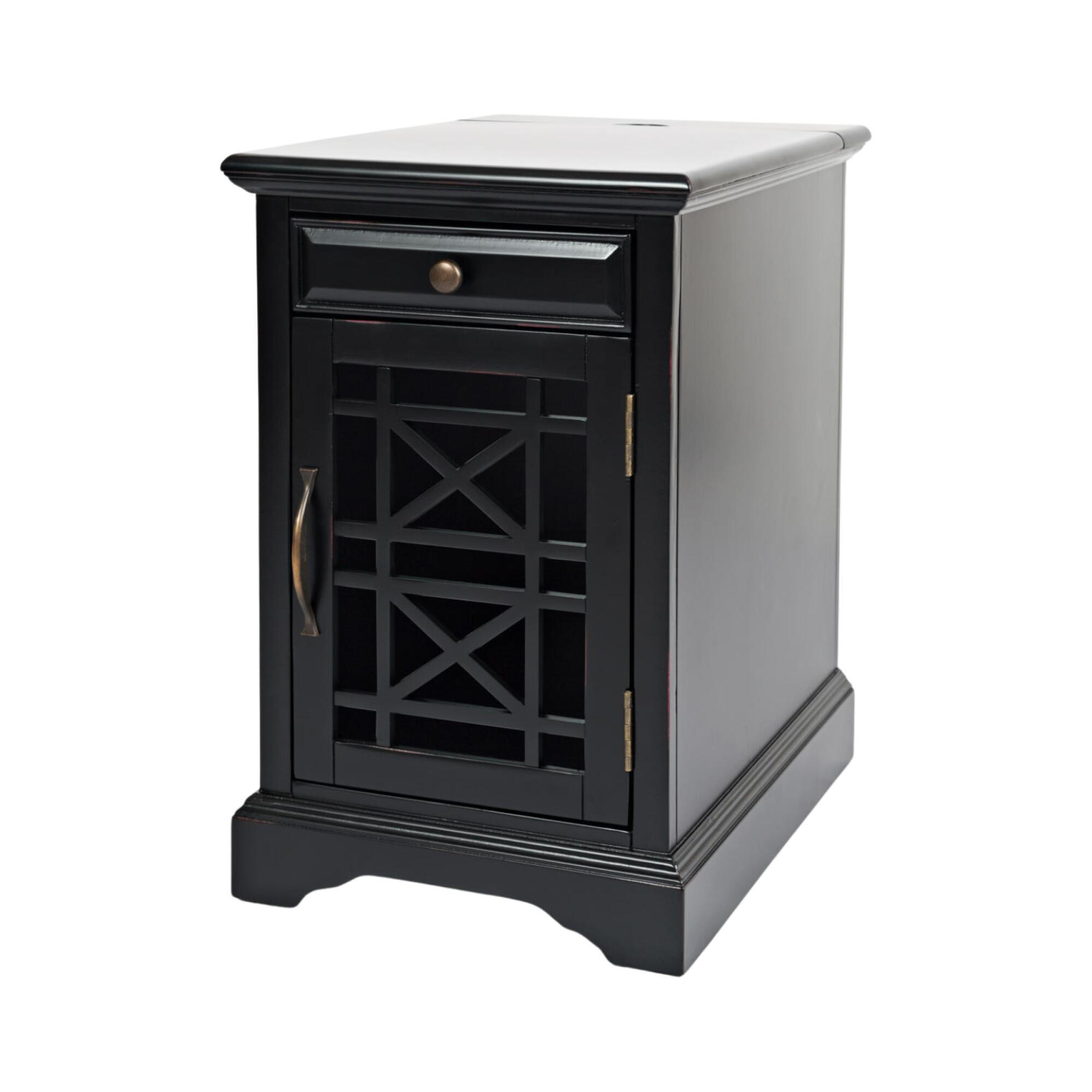 NACHTTISCH AVOLA Schwarz 41x56x64 cm - Schwarz, Holz (41/64/56cm) - FURNLUX