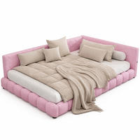 TAGESBETT 140/200 cm in Pink mit LED und USB-Anschluss, ohne Matratze - Pink, Textil (140/200cm) - MIVRAY