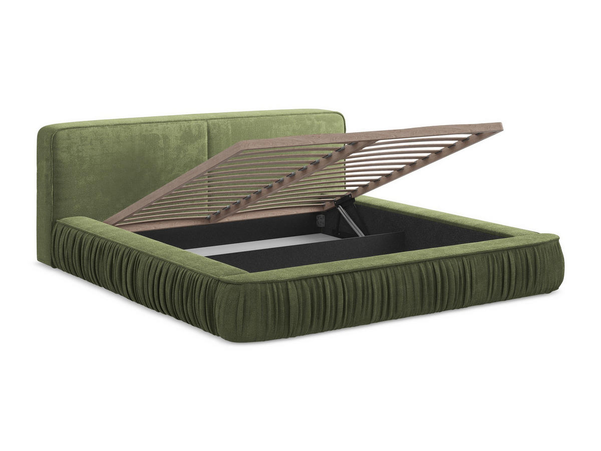 POLSTERBETT mit Bettkasten und Lattenrost 218x238 Grau - Hellgrau/Schwarz, Kunststoff/Textil (180/200cm) - Makamii