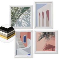 WANDBILDER 4er-Set - 50x50 cm & 40x60 cm Weißer Rahmen - Illustrationen der Stadtarchitektur - Weiß, Kunststoff (50/50cm) - ArtPrintCave