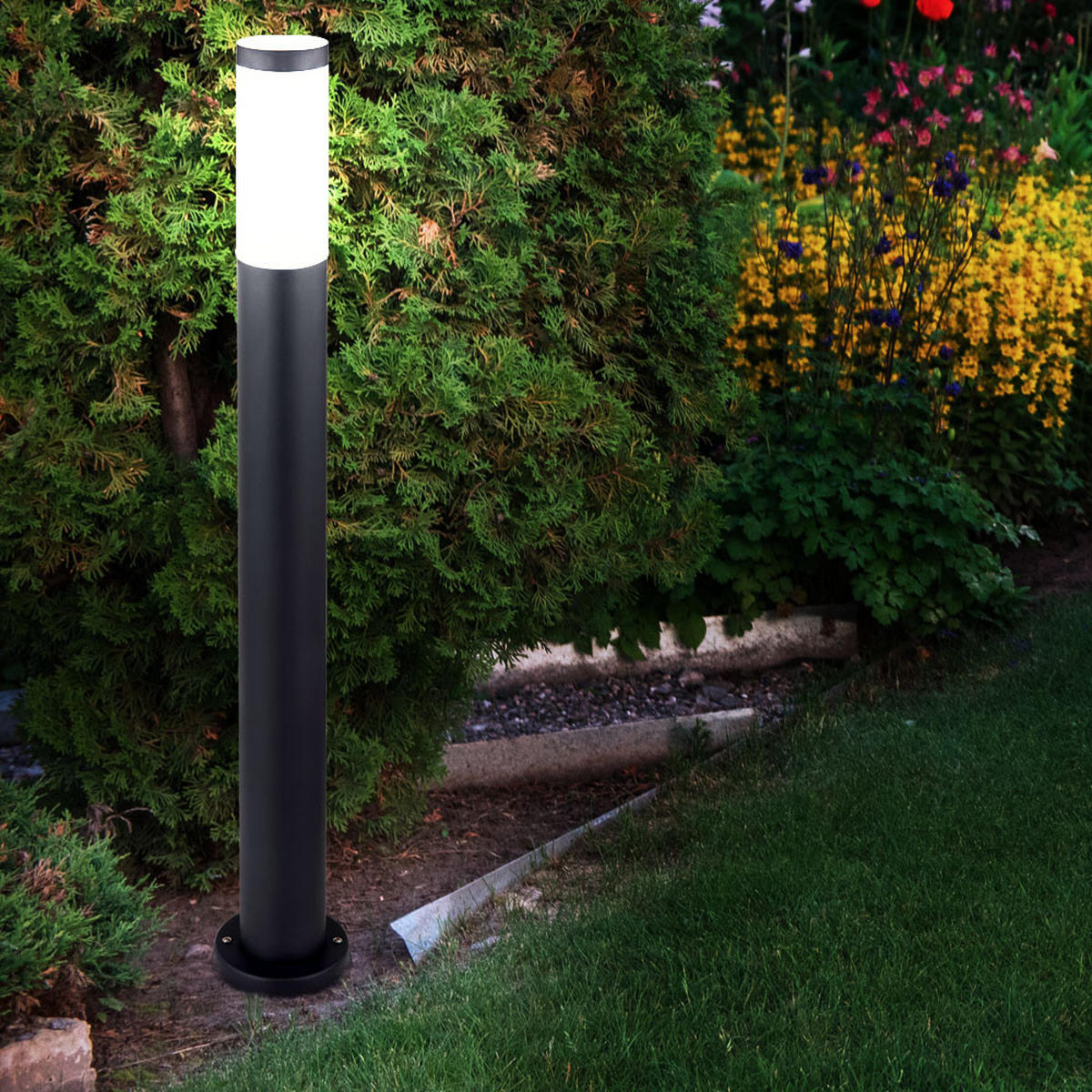 LED AUSSENLEUCHTE BOSTON Edelstahl Anthrazit - Anthrazit, Metall (12.7/12.7/80cm)