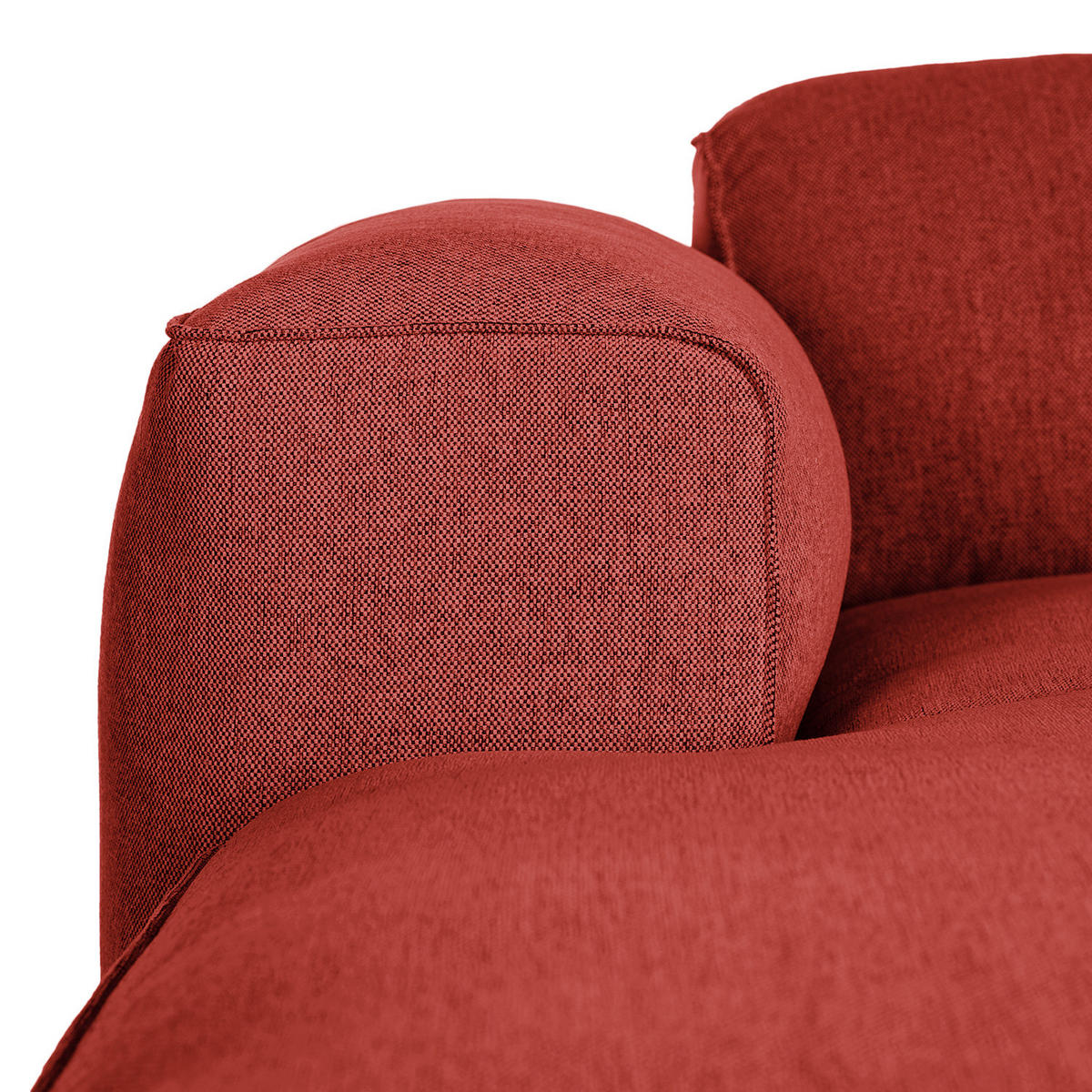 3-SITZER ECKSOFA mit Longchair - Rot/Schwarz, Kunststoff/Textil (284/173cm) - home24