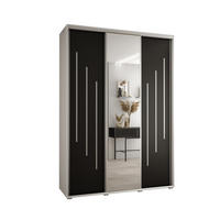 SCHWEBETÜRENSCHRANK 235,2/180/60 3-türig - Silberfarben/Schwarz, Holz/Metall (180/235/60cm) - Abiks Möbel