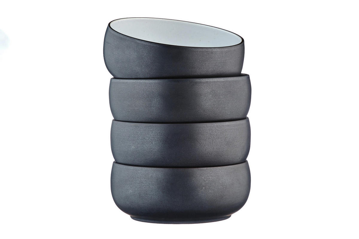 SCHALEN Gourmet Ø15cm - 4er-Set - Onyx - Schwarz, Keramik (15cm) - Björn